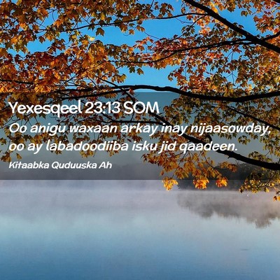Picture 02 - Yexesqeel 23:13 SOM - Oo anigu waxaan arkay inay nijaasowday, oo ay - Bible Verse Picture