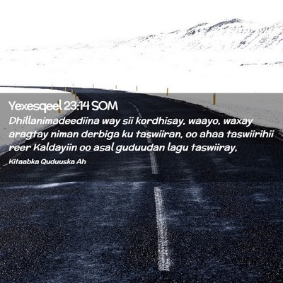 Picture 02 - Yexesqeel 23:14 SOM - Dhillanimadeediina way sii kordhisay, waayo, - Bible Verse Picture
