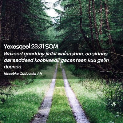Picture 02 - Yexesqeel 23:31 SOM - Waxaad qaadday jidkii walaashaa, oo sidaas - Bible Verse Picture