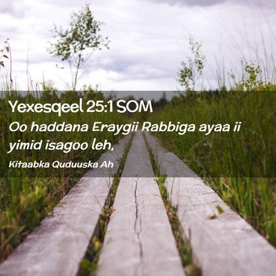 Picture 02 - Yexesqeel 25:1 SOM - Oo haddana Eraygii Rabbiga ayaa ii yimid isagoo - Bible Verse Picture