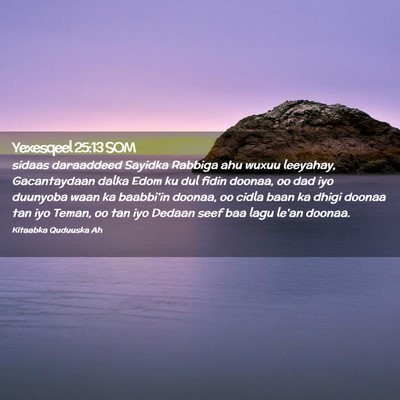 Picture 02 - Yexesqeel 25:13 SOM - sidaas daraaddeed Sayidka Rabbiga ahu wuxuu - Bible Verse Picture