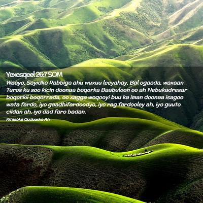 Picture 02 - Yexesqeel 26:7 SOM - Waayo, Sayidka Rabbiga ahu wuxuu leeyahay, Bal - Bible Verse Picture