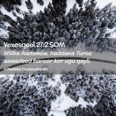 Picture 02 - Yexesqeel 27:2 SOM - Wiilka Aadamow, haddana Turos aawadeed baroor kor - Bible Verse Picture