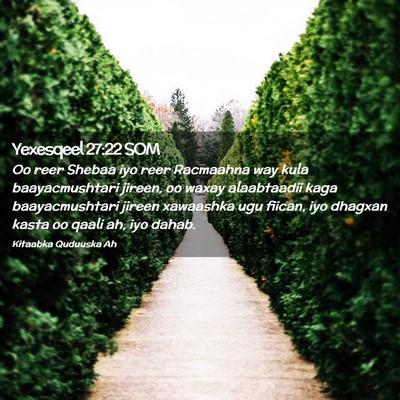 Picture 02 - Yexesqeel 27:22 SOM - Oo reer Shebaa iyo reer Racmaahna way kula - Bible Verse Picture