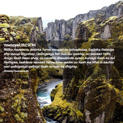 Picture 02 - Yexesqeel 28:2 SOM - Wiilka Aadamow, amiirka Turos waxaad ku - Bible Verse Picture