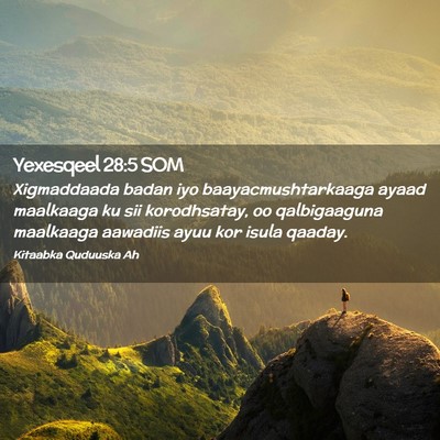 Picture 02 - Yexesqeel 28:5 SOM - Xigmaddaada badan iyo baayacmushtarkaaga ayaad - Bible Verse Picture