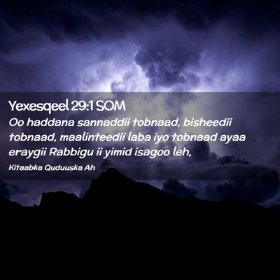 Picture 02 - Yexesqeel 29:1 SOM - Oo haddana sannaddii tobnaad, bisheedii tobnaad, - Bible Verse Picture