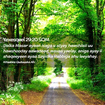 Picture 02 - Yexesqeel 29:20 SOM - Dalka Masar ayaan isaga u siiyey hawshiisii uu - Bible Verse Picture