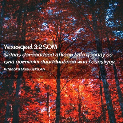 Picture 02 - Yexesqeel 3:2 SOM - Sidaas daraaddeed afkaan kala qaaday oo isna - Bible Verse Picture