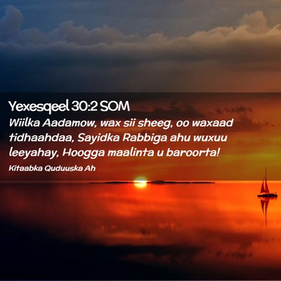 Picture 02 - Yexesqeel 30:2 SOM - Wiilka Aadamow, wax sii sheeg, oo waxaad - Bible Verse Picture