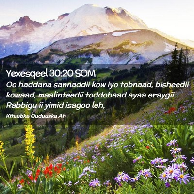Picture 02 - Yexesqeel 30:20 SOM - Oo haddana sannaddii kow iyo tobnaad, bisheedii - Bible Verse Picture