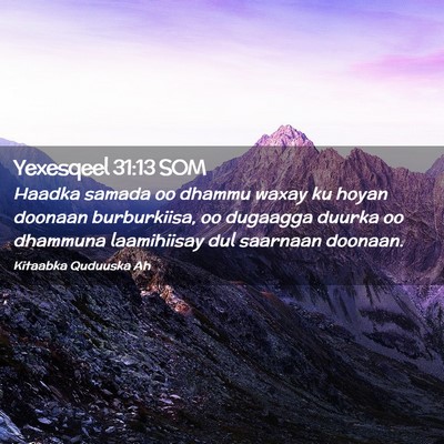 Picture 02 - Yexesqeel 31:13 SOM - Haadka samada oo dhammu waxay ku hoyan doonaan - Bible Verse Picture