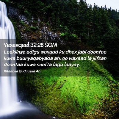 Picture 02 - Yexesqeel 32:28 SOM - Laakiinse adigu waxaad ku dhex jabi doontaa kuwa - Bible Verse Picture