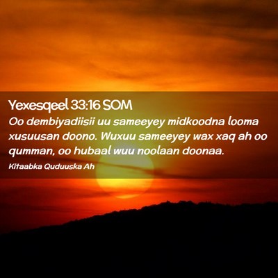 Picture 02 - Yexesqeel 33:16 SOM - Oo dembiyadiisii uu sameeyey midkoodna looma - Bible Verse Picture