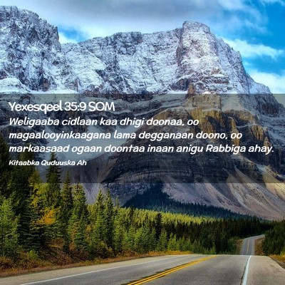 Picture 02 - Yexesqeel 35:9 SOM - Weligaaba cidlaan kaa dhigi doonaa, oo - Bible Verse Picture