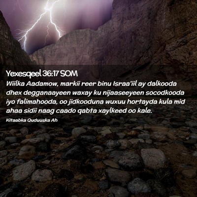 Picture 02 - Yexesqeel 36:17 SOM - Wiilka Aadamow, markii reer binu Israa'iil ay - Bible Verse Picture