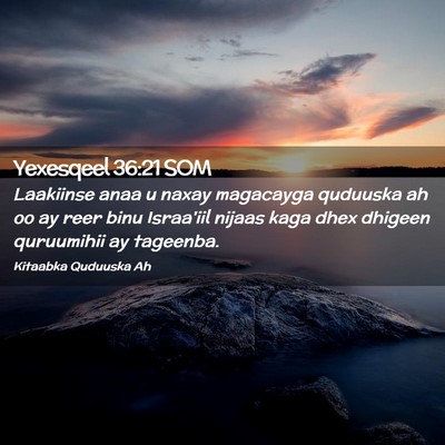 Picture 02 - Yexesqeel 36:21 SOM - Laakiinse anaa u naxay magacayga quduuska ah oo - Bible Verse Picture