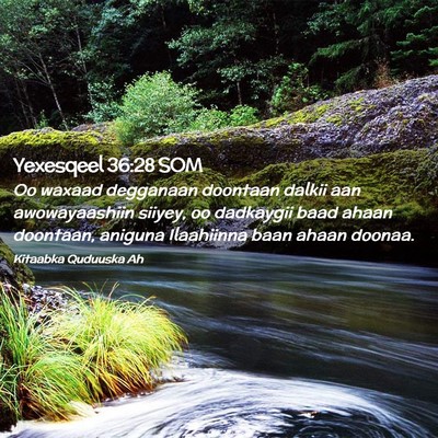 Picture 02 - Yexesqeel 36:28 SOM - Oo waxaad degganaan doontaan dalkii aan - Bible Verse Picture