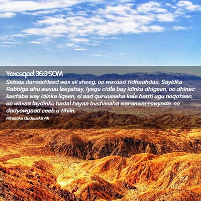 Picture 02 - Yexesqeel 36:3 SOM - Sidaas daraaddeed wax sii sheeg, oo waxaad - Bible Verse Picture