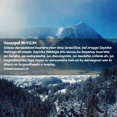 Picture 02 - Yexesqeel 36:4 SOM - Sidaas daraaddeed buuraha reer binu Israa'iilow, - Bible Verse Picture