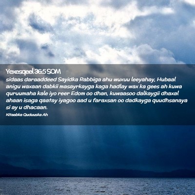 Picture 02 - Yexesqeel 36:5 SOM - sidaas daraaddeed Sayidka Rabbiga ahu wuxuu - Bible Verse Picture