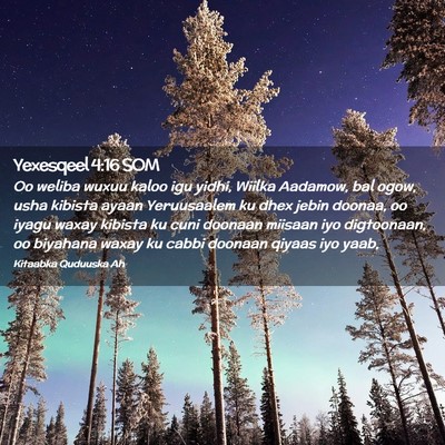 Picture 02 - Yexesqeel 4:16 SOM - Oo weliba wuxuu kaloo igu yidhi, Wiilka Aadamow, - Bible Verse Picture