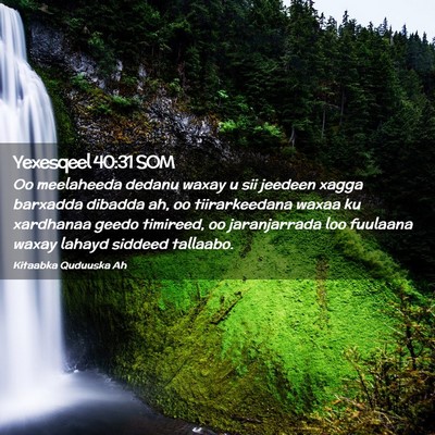 Picture 02 - Yexesqeel 40:31 SOM - Oo meelaheeda dedanu waxay u sii jeedeen xagga - Bible Verse Picture