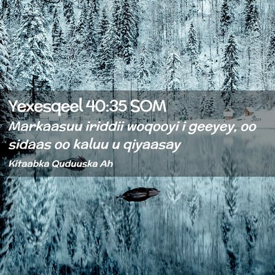 Picture 02 - Yexesqeel 40:35 SOM - Markaasuu iriddii woqooyi i geeyey, oo sidaas oo - Bible Verse Picture