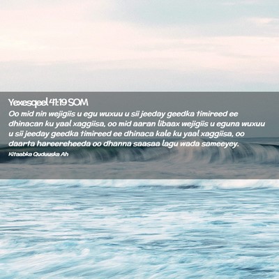 Picture 02 - Yexesqeel 41:19 SOM - Oo mid nin wejigiis u egu wuxuu u sii jeeday - Bible Verse Picture