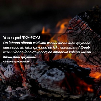 Picture 02 - Yexesqeel 41:24 SOM - Oo labada albaab midkiiba wuxuu lahaa laba - Bible Verse Picture
