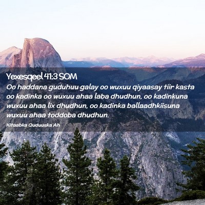 Picture 02 - Yexesqeel 41:3 SOM - Oo haddana guduhuu galay oo wuxuu qiyaasay tiir - Bible Verse Picture