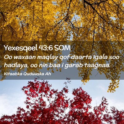 Picture 02 - Yexesqeel 43:6 SOM - Oo waxaan maqlay qof daarta igala soo hadlaya, oo - Bible Verse Picture