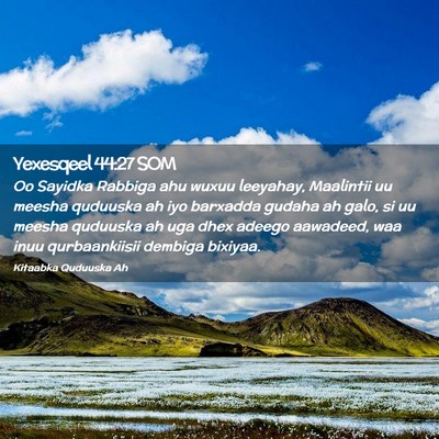 Picture 02 - Yexesqeel 44:27 SOM - Oo Sayidka Rabbiga ahu wuxuu leeyahay, Maalintii - Bible Verse Picture