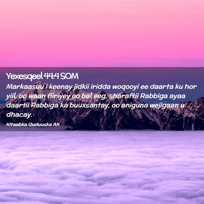Picture 02 - Yexesqeel 44:4 SOM - Markaasuu i keenay jidkii iridda woqooyi ee - Bible Verse Picture