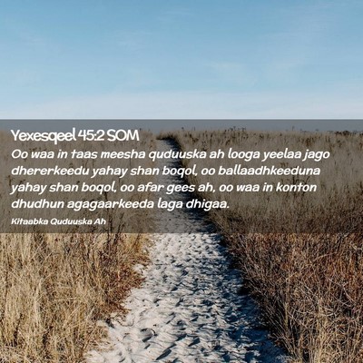 Picture 02 - Yexesqeel 45:2 SOM - Oo waa in taas meesha quduuska ah looga yeelaa - Bible Verse Picture