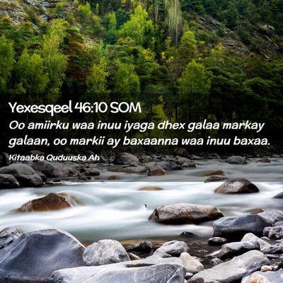 Picture 02 - Yexesqeel 46:10 SOM - Oo amiirku waa inuu iyaga dhex galaa markay - Bible Verse Picture