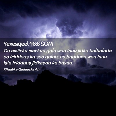 Picture 02 - Yexesqeel 46:8 SOM - Oo amiirku markuu galo waa inuu jidka balbalada - Bible Verse Picture