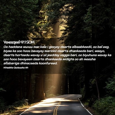 Picture 02 - Yexesqeel 47:1 SOM - Oo haddana wuxuu mar kale i geeyey daarta - Bible Verse Picture