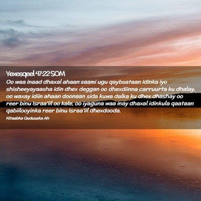 Picture 02 - Yexesqeel 47:22 SOM - Oo waa inaad dhaxal ahaan saami ugu qaybsataan - Bible Verse Picture