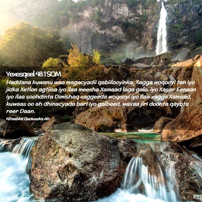 Picture 02 - Yexesqeel 48:1 SOM - Haddana kuwanu waa magacyadii qabiilooyinka. - Bible Verse Picture