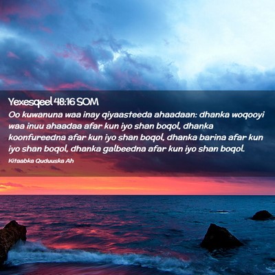 Picture 02 - Yexesqeel 48:16 SOM - Oo kuwanuna waa inay qiyaasteeda ahaadaan: dhanka - Bible Verse Picture