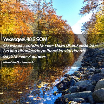 Picture 02 - Yexesqeel 48:2 SOM - Oo waxaa soohdinta reer Daan dhankeeda bari iyo - Bible Verse Picture