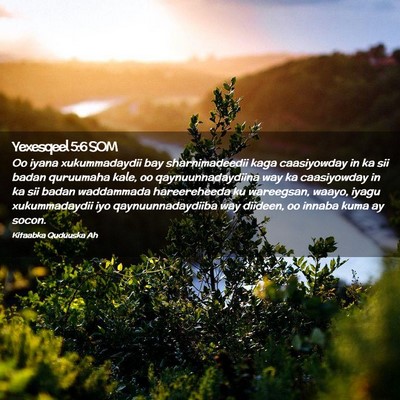 Picture 02 - Yexesqeel 5:6 SOM - Oo iyana xukummadaydii bay sharnimadeedii kaga - Bible Verse Picture