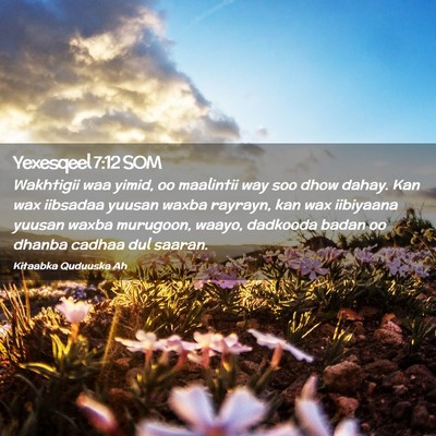 Picture 02 - Yexesqeel 7:12 SOM - Wakhtigii waa yimid, oo maalintii way soo dhow - Bible Verse Picture