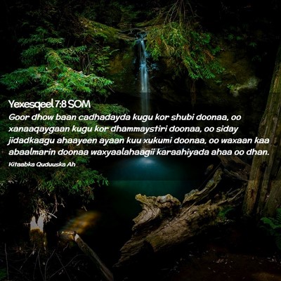 Picture 02 - Yexesqeel 7:8 SOM - Goor dhow baan cadhadayda kugu kor shubi doonaa, - Bible Verse Picture