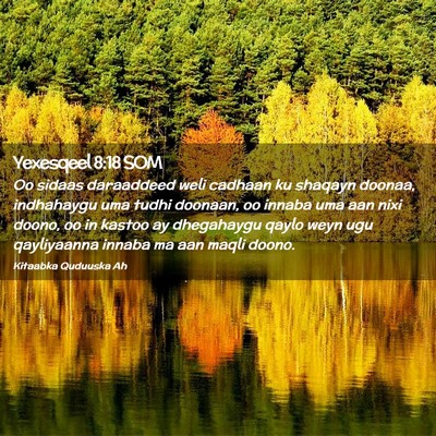 Picture 02 - Yexesqeel 8:18 SOM - Oo sidaas daraaddeed weli cadhaan ku shaqayn - Bible Verse Picture