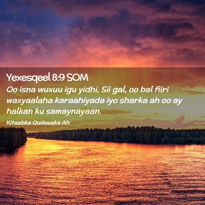 Picture 02 - Yexesqeel 8:9 SOM - Oo isna wuxuu igu yidhi, Sii gal, oo bal fiiri - Bible Verse Picture