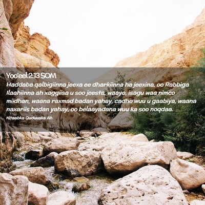 Picture 02 - Yoo'eel 2:13 SOM - Haddaba qalbigiinna jeexa ee dharkiinna ha - Bible Verse Picture