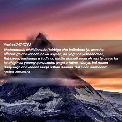 Picture 02 - Yoo'eel 2:17 SOM - Wadaaddada midiidinnada Rabbiga ahu balbalada iyo - Bible Verse Picture