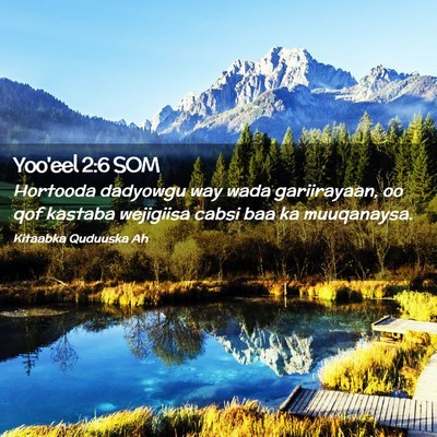 Picture 02 - Yoo'eel 2:6 SOM - Hortooda dadyowgu way wada gariirayaan, oo qof - Bible Verse Picture